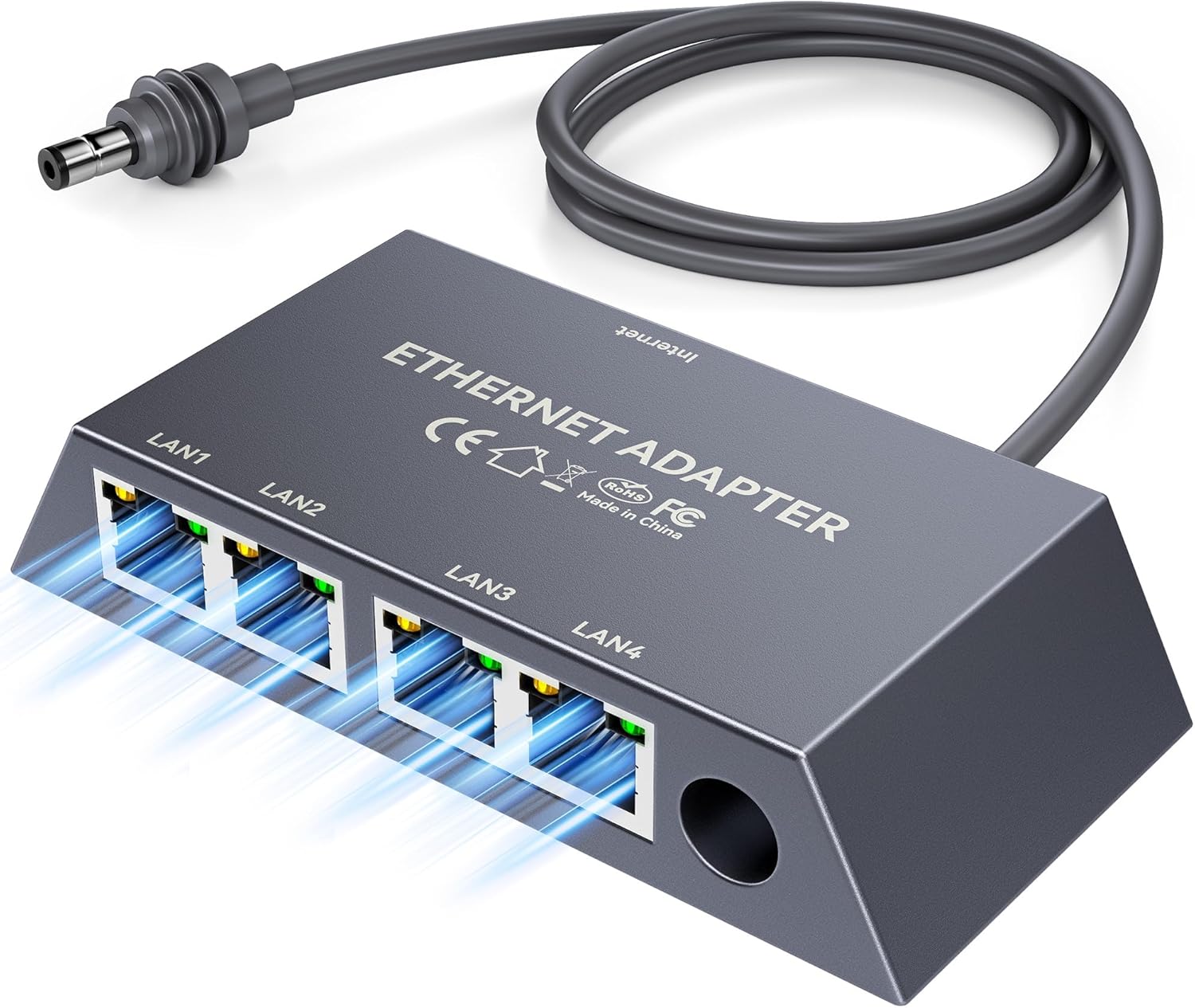 4 Ports Starlink Ethernet Adapter for Gen 3 and Starlink Mini, Connect 4 Wired Devices at Once Up to 1Gbps 4 Ports Starlink Ethernet Adapter for Gen 3 and Starlink Mini, Connect 4 Wired Devices at Once Up to 1Gbps
