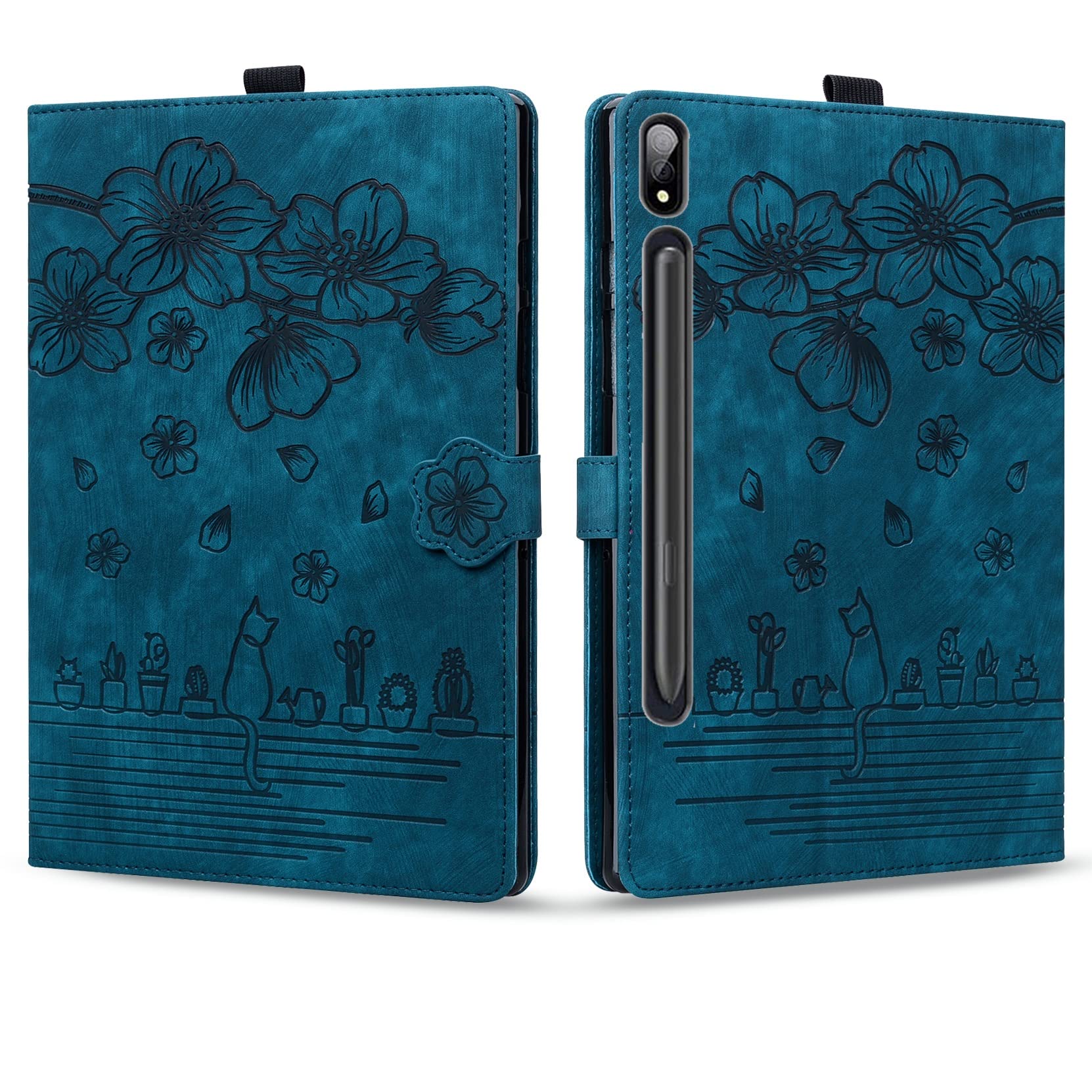 Custodia protettiva per tablet PC compatibile con Samsung Galaxy Tab S9 Ultra 14,6 pollici 2023 (SM-X910/X916B/X918U) antiurto in pelle PU goffrata pieghevole supporto custodia protettiva flip case