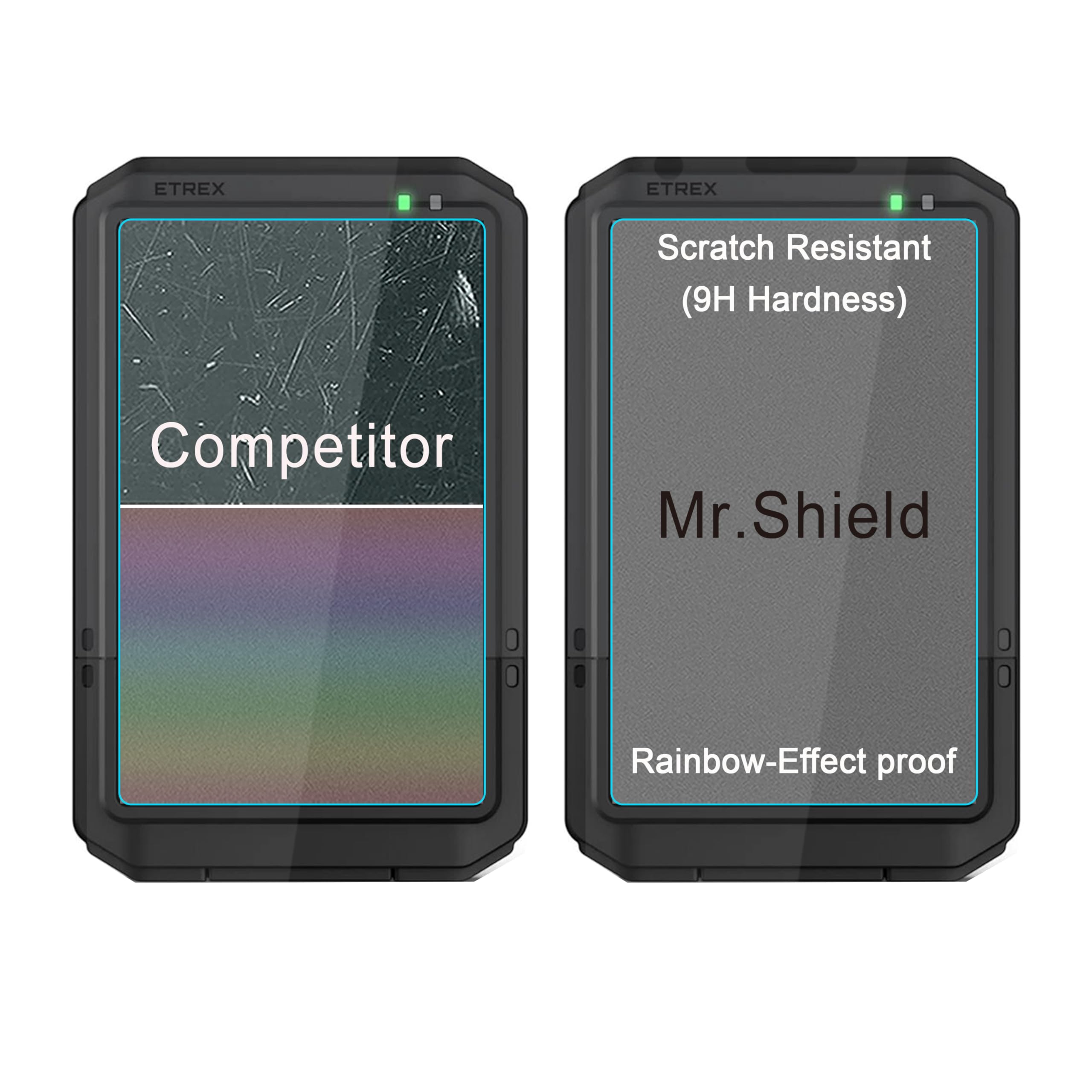 Mr.Shield Pellicola Protettiva Vetro Temperato 9H per Garmin eTrex Touch 3 Pezzi
