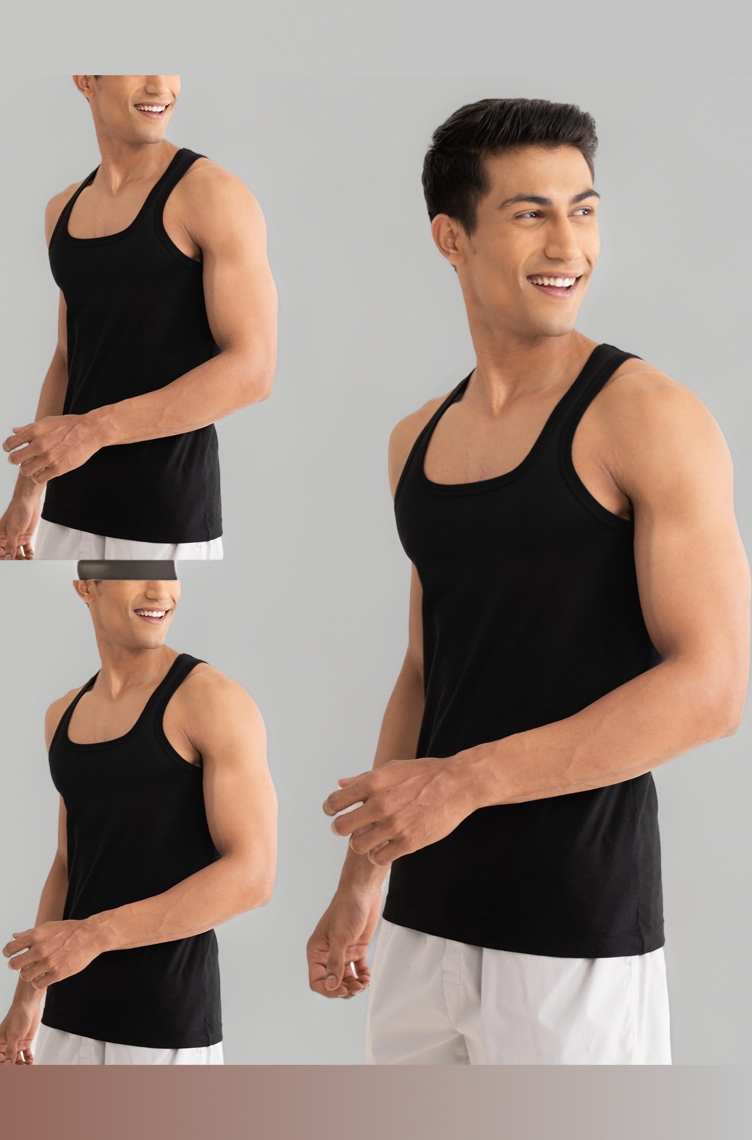 Neo-Cotton Square Neck Vest for Man, Anti-Bacterial Vest Pack, Shape Retaining Mens, 100% Cotton Banyan for Men, Buttery Soft Inner Baniyan