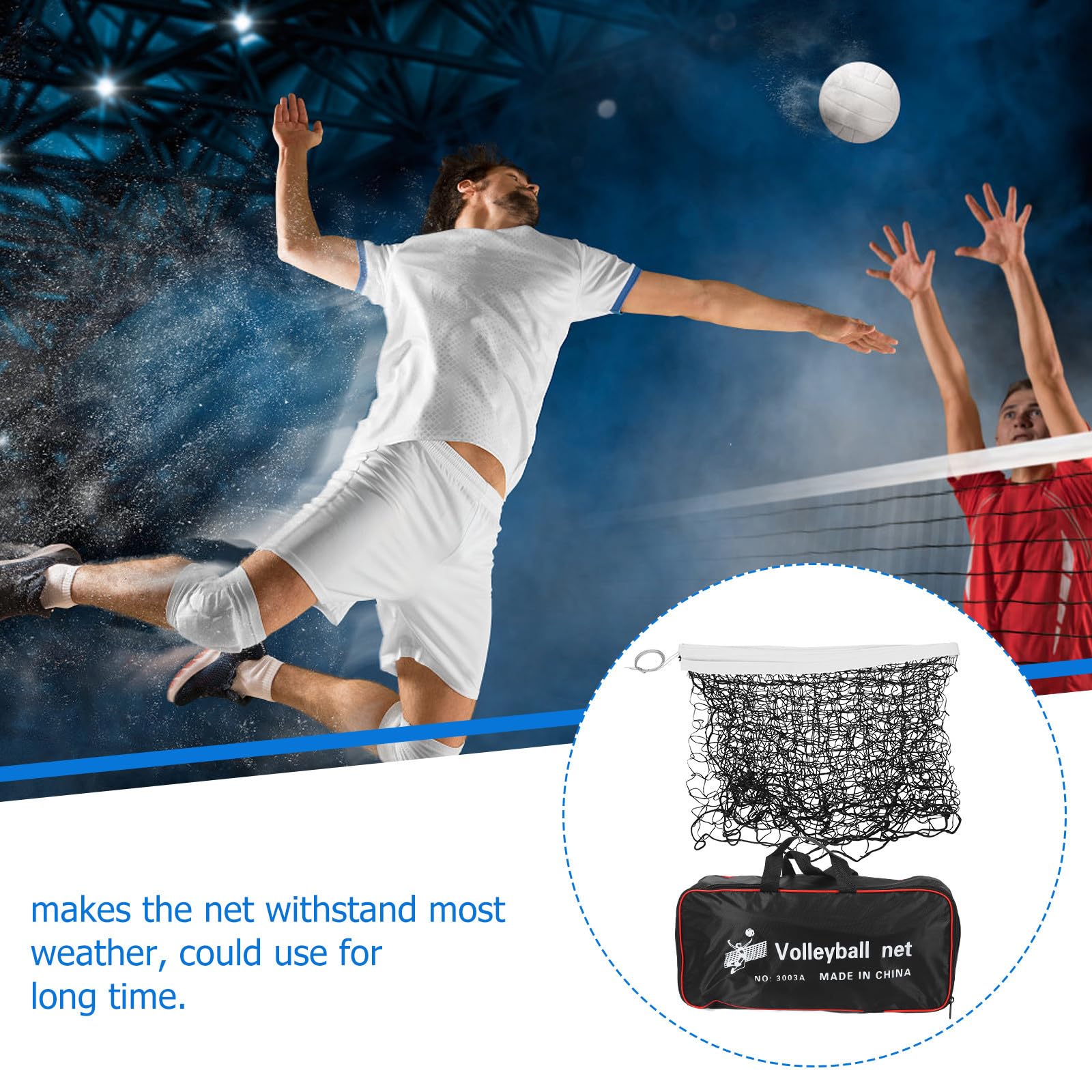 Alipis Filet Maille Fine, Facile à Installer Polyester Noir de Volley-Ball Portable, Filet de Beach-Volley pour Jardin et Plage, pour Badminton et Tennis
