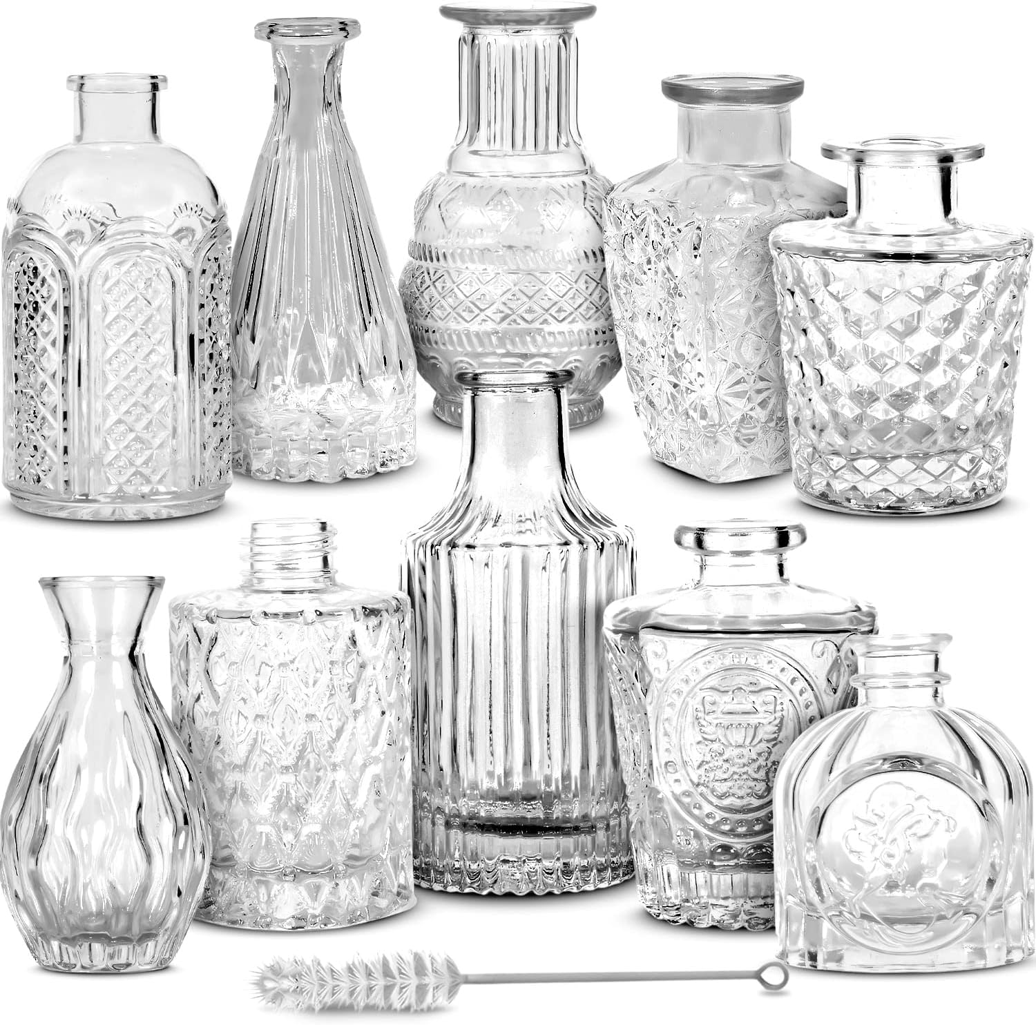 ADORA HOMES Small Bud Vases in Bulk, Set of 10 PCSGlass