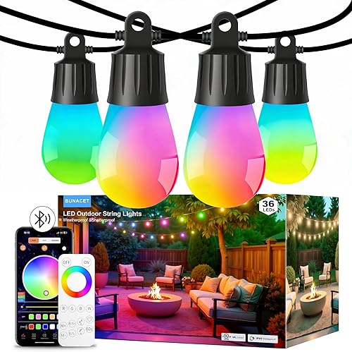 Miniatura 9 de Tiras de Luces LED COB RGB+IC de 40 pies, Tira de Luz LED COB de Color de Ensueño Brillante IP67 con Control Remoto RF y App, Sincronización