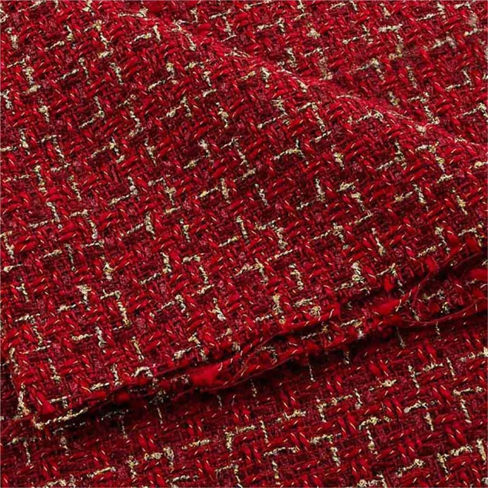 Tela tejida de tweed, Tela de Tweed rejilla poliéster Multicolor 1m x 1,45m for coser(Color-10)