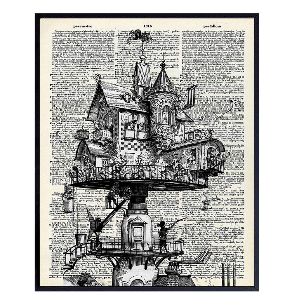 Steampunk Decor - Steampunk Wall Art - Fantasy Wall Decor - Fantasy Art - Dictionary Poster - 8x10 Unframed Picture Poster Print