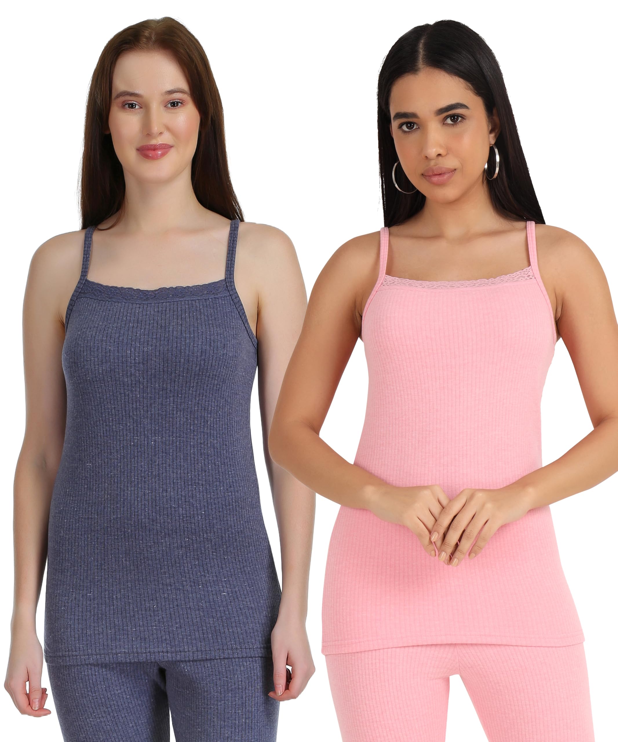 selfcare Women Polycotton Striped Sleeveless Winter Thermal Innerwear Top|Warm Vest for Cold Weather|(Pack of 2)-picture-6
