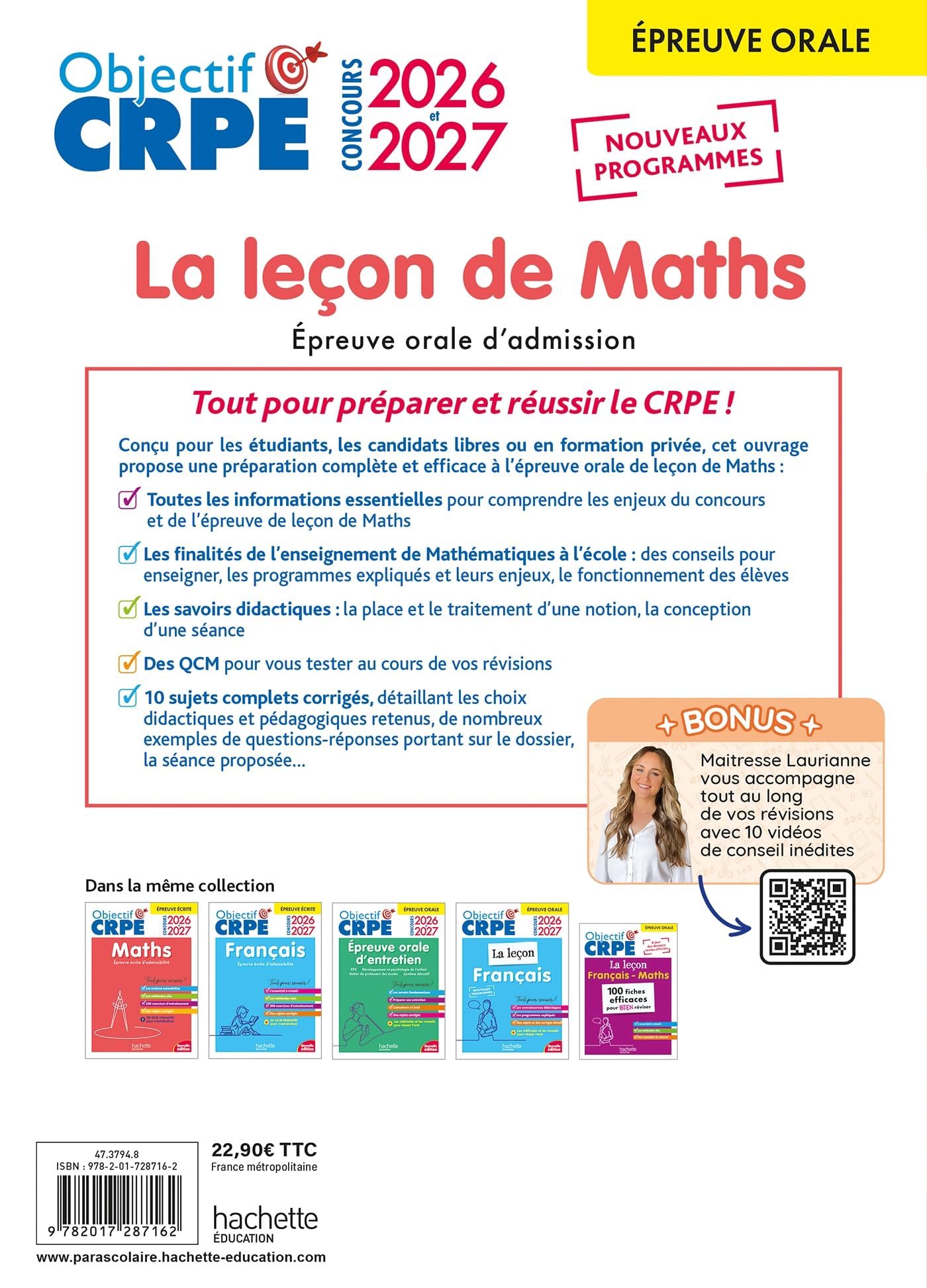 Objectif CRPE 2026-2027 - Maths - La leçon - épreuve orale d'admission
