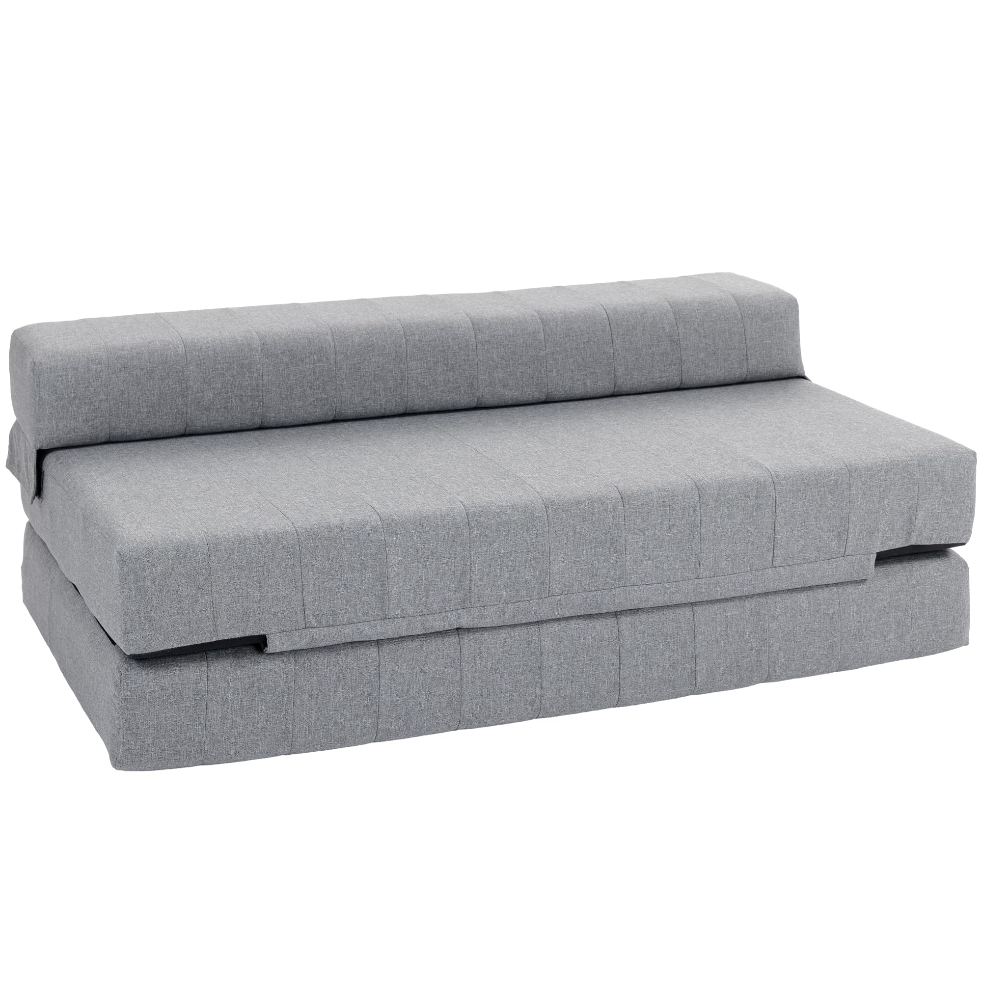 HOMCOM Bodensofa 2-in-1 Klappbar für 2 Personen bis 250 kg Belastbar Grau