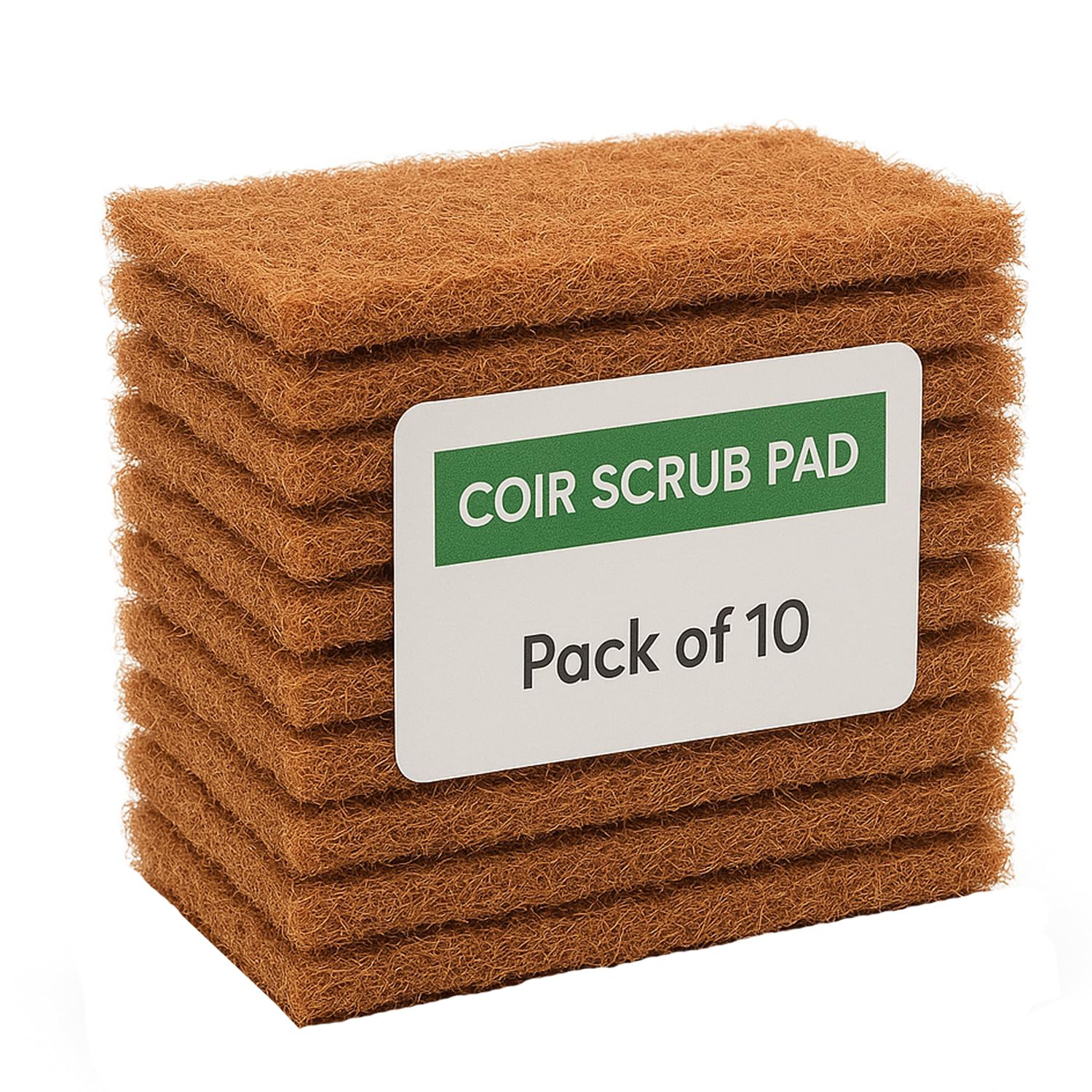 Natural Coconut Coir Dish Wash Scrubber [4" Inch x 3" Inch] with Cotton Stitch Pads - Eco-Friendly Scrubbing Pads for Kitchen Cleaning Dishes and Pots - 100% Natural and Biodegradable (10)-image-8