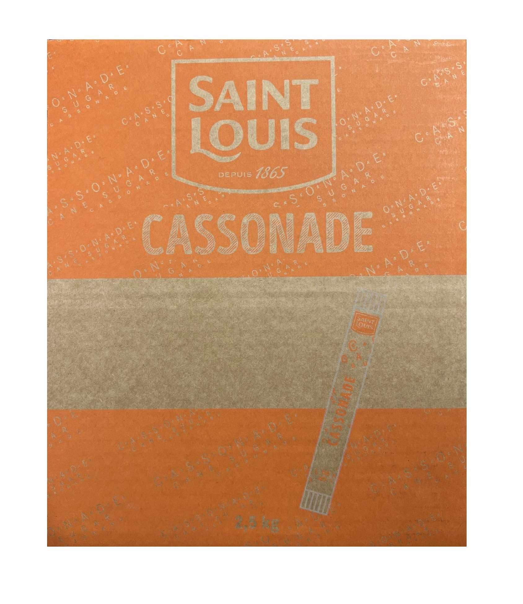 SUCRE CASSONADE EN POUDRE SAINT LOUIS - 500 BÛCHETTES DE 5g - 2,5 KG SUCRE ROUX DE CANNE IDÉAL POUR LES PROFESSIONNELS