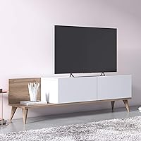 Dmora Mobile da Soggiorno Porta TV con Due Ante a ribalta, cm 152 x 35 x 43