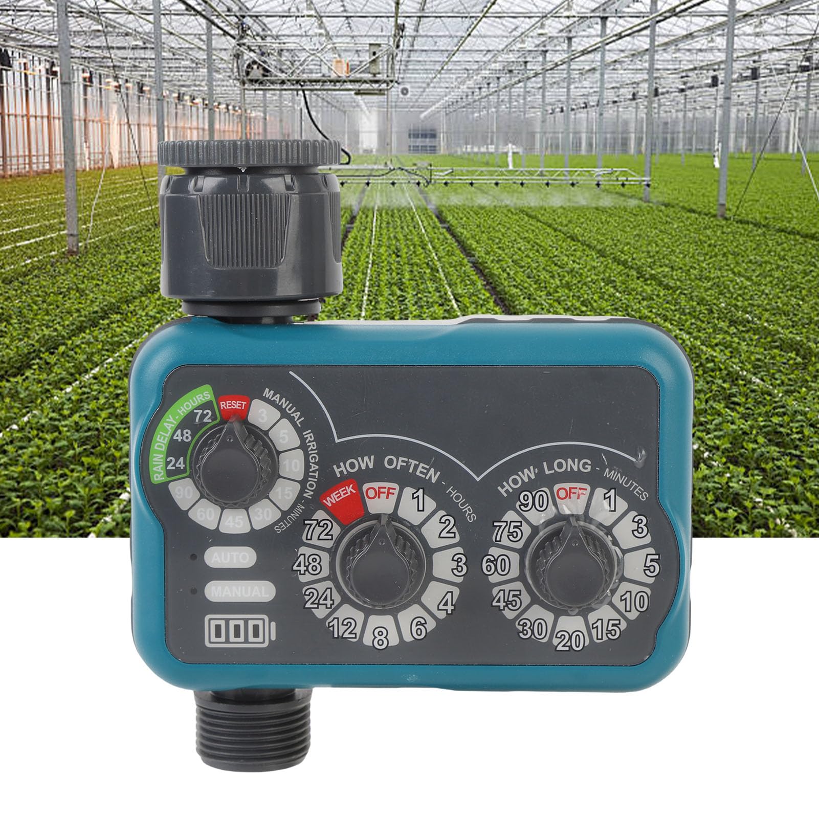Tbest 3 Dial Timer per Acqua con Funzione Ritardo Pioggia