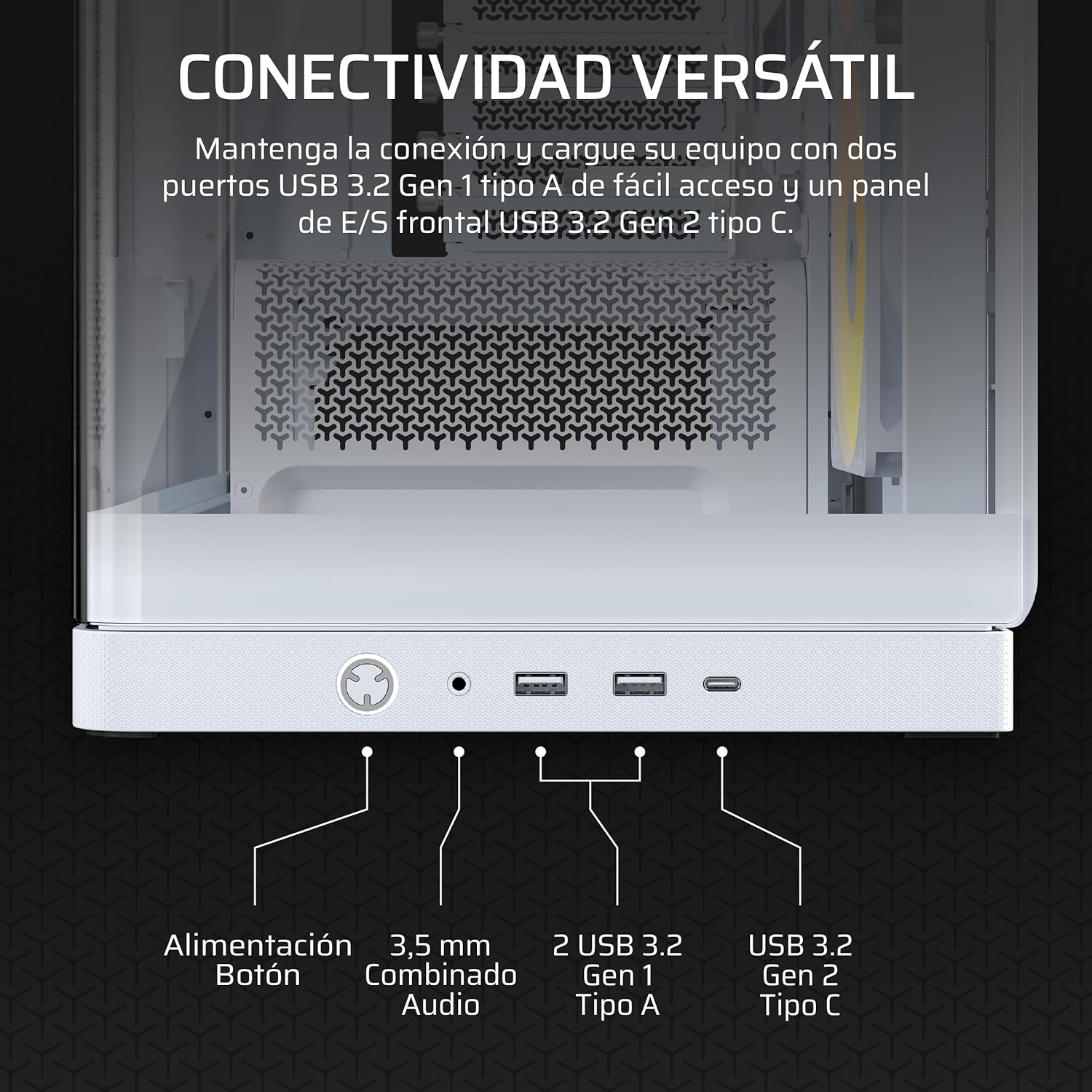 CORSAIR Frame 4500X RS-R ARGB Caja de PC Semitorre con Cristal Panorámico – Sistema de Montaje de InfiniRail, Capacidad para Dos radiadores de 360 mm, Incluye 3 Ventiladores RS120R – Blanco 10
