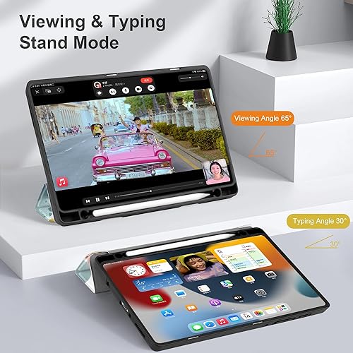 Miniatura 7 de Funda para Samsung Galaxy Tab A7 Lite de 8.7 pulgadas lanzada en 2021 SM-T220T225T227, a prueba de golpes, con soporte de tres pliegues + soporte