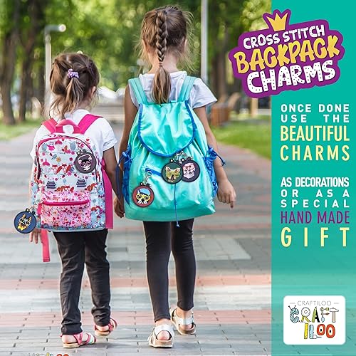 Miniatura 21 de CRAFTILOO Kits de punto de cruz de gatos para principiantes. 5 kits de punto de cruz estampados para niños. Kits de punto de cruz