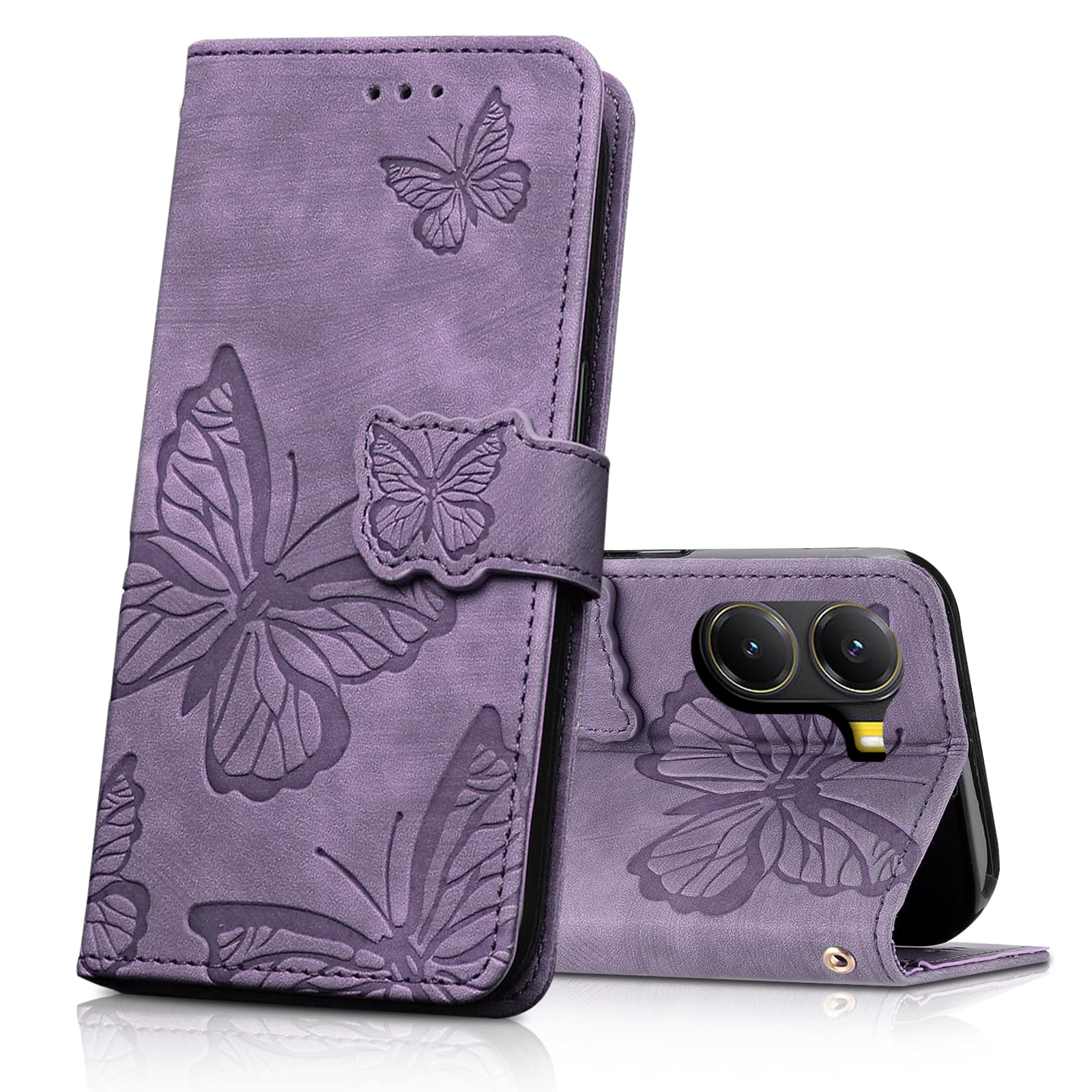 CXTcase Handyhülle für Xiaomi Poco X7 Pro Hülle,Schutzhülle Flip Case PU Leder Magnetische Schmetterlings Lederhülle Tasche für Xiaomi Poco X7 Pro,Lila