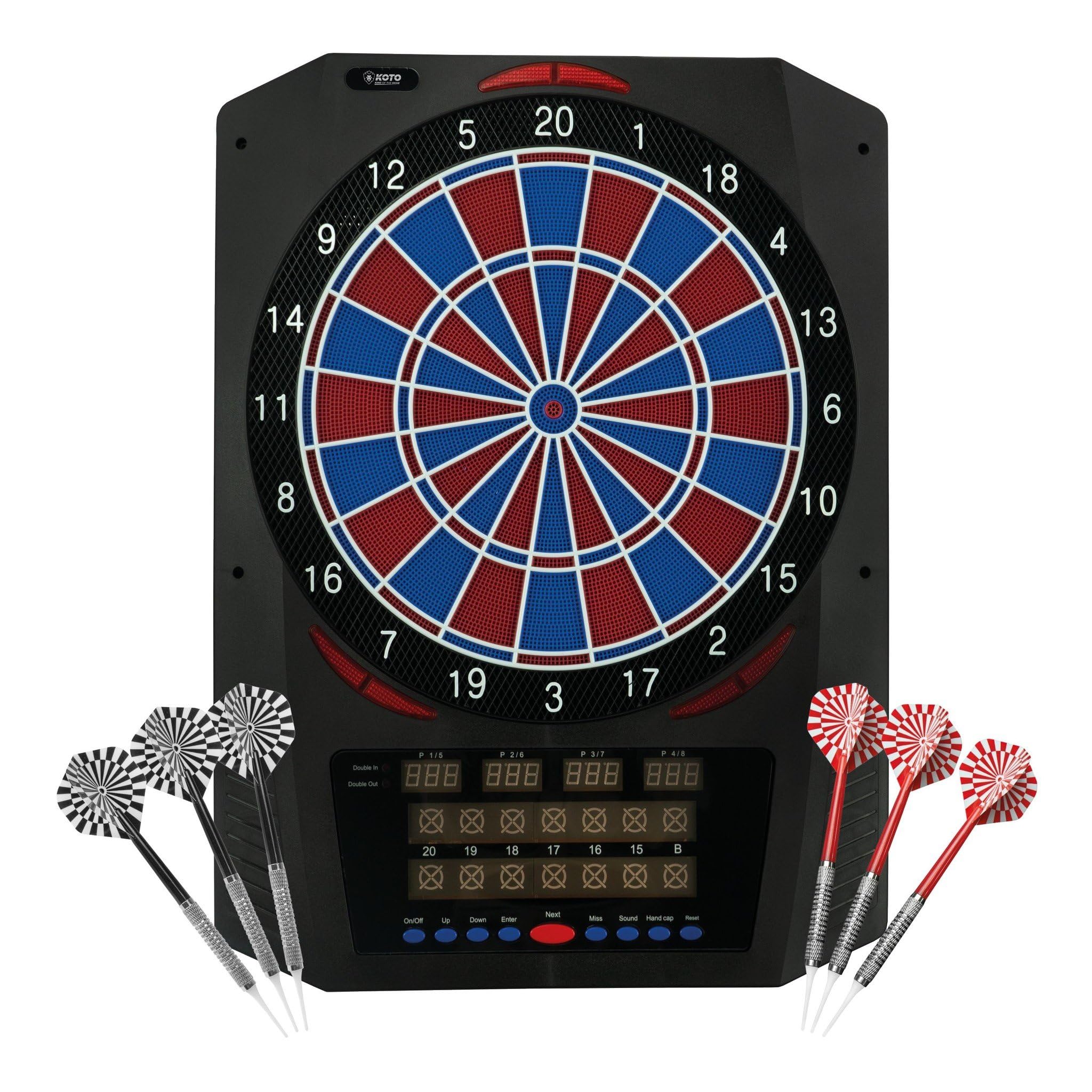 KOTO – Bersaglio Elettronico Royal 580, 6 Freccette Soft, 36 Giochi, Oltre 580 Varianti, per 1-8 Giocatori