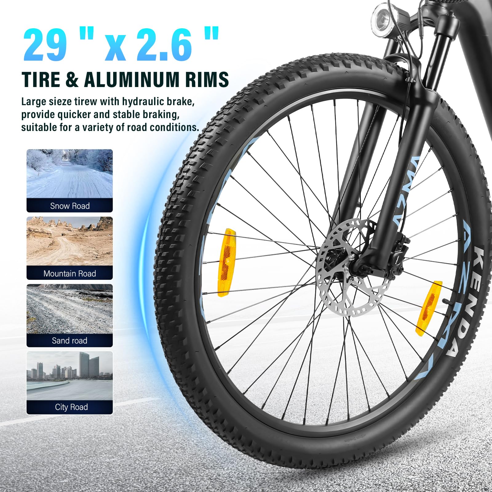 AZMA Bici Elettrica, 27.5"/29" Bicicletta Elettrica Uomo Donna, 48V/36V Batteria Rimovibile, Autonomia Fino 100-150KM, 8 Velocità, Ebike da Per Pendolari Urbani e MTB