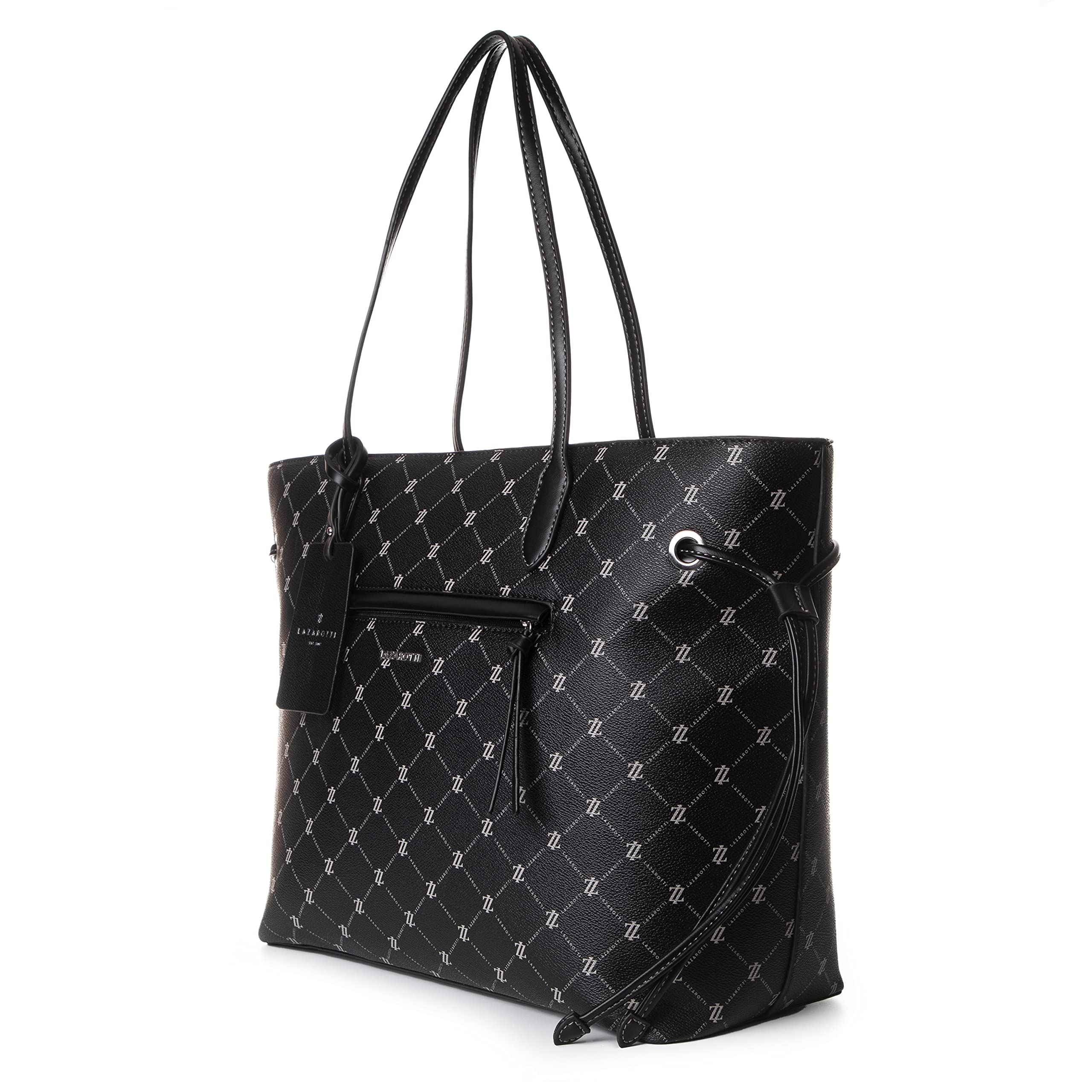 Lazarotti Palermo Shopper Tasche Damen | Tote Bag mit seitlichen Kordelzügen | XXL Schultertasche 37,5 cm