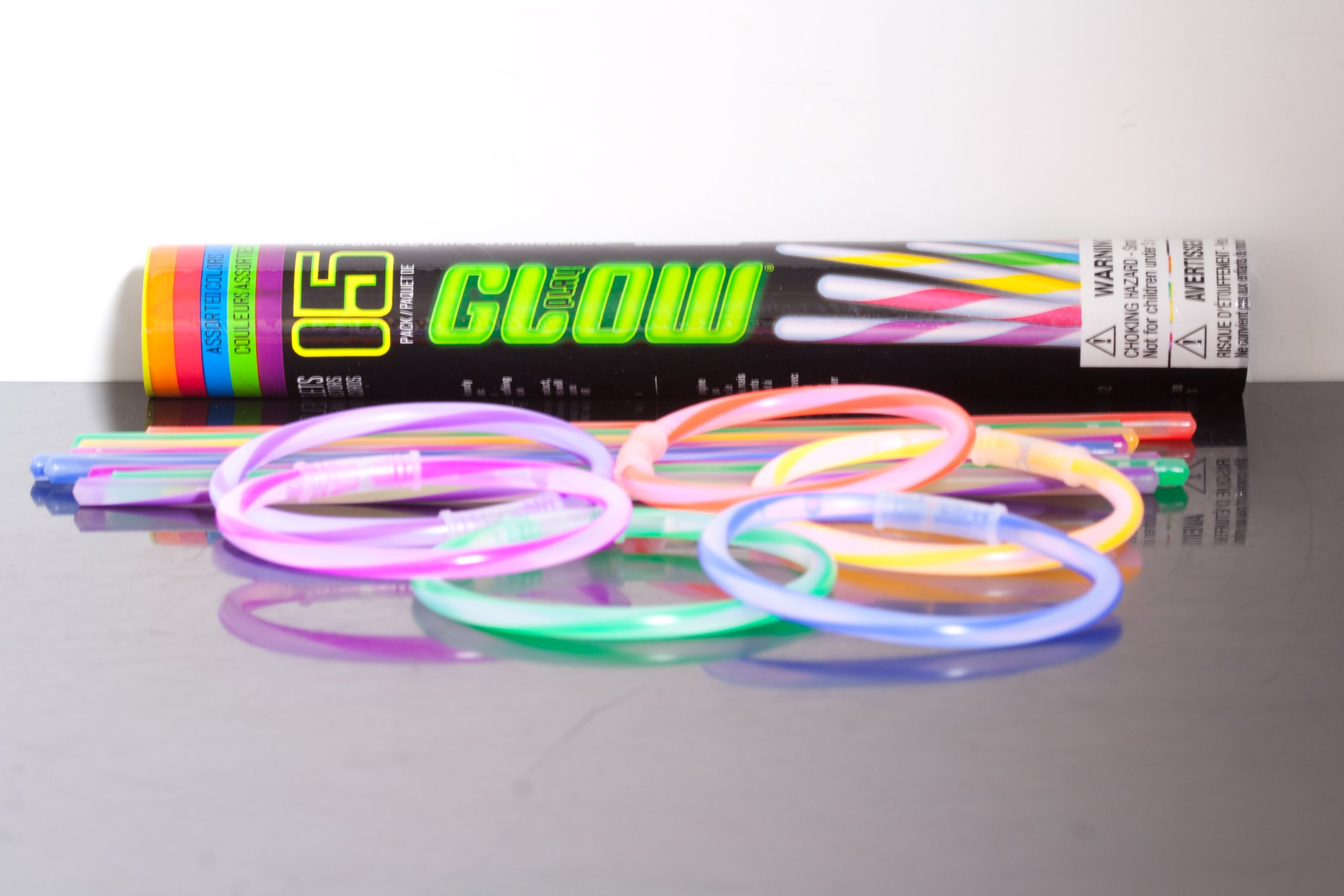 Glow in the Dark Bracelets and Connectors Assorted Colors Set of 15