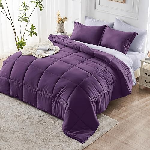 Miniatura 8 de JOLLYVOGUE Juego de edredón tamaño Queen, cama ultrasuave en una bolsa, tamaño Queen de 7 piezas, juego de cama certificado Oeko-TEX con edredón