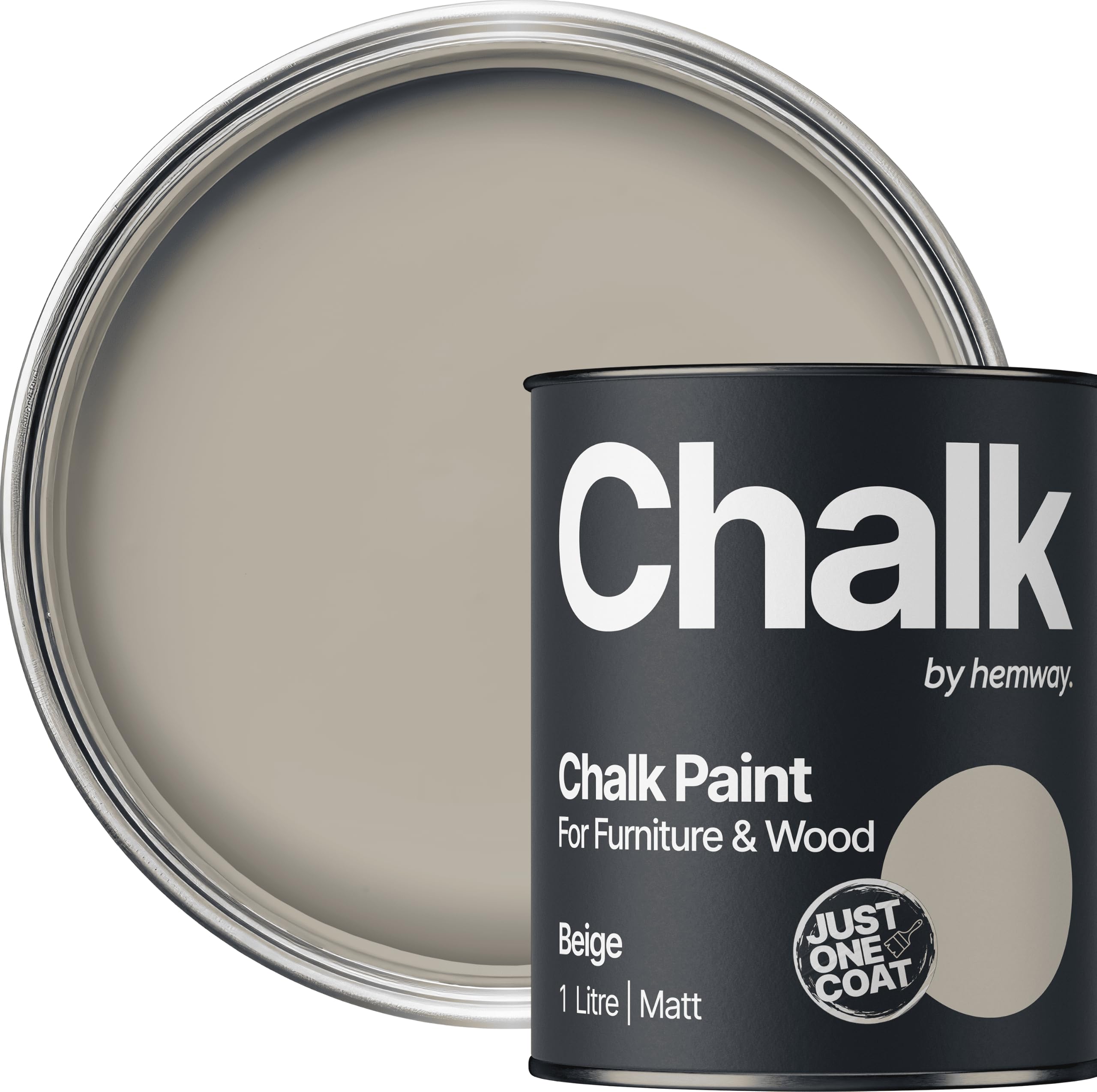Hemway Chalk Paint Beige 1L, Matt Finish Shabby Chic | Furniture Paint, Chalk Furniture & Walls, Quick Dry & 1 Coat