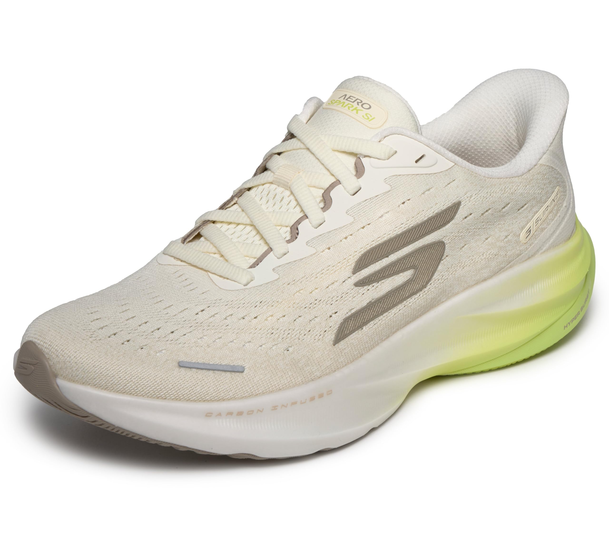 Skechers Men's Off White Slip-Ins: Aero Spark Sneaker In Size 6.5 | Textile/Synthetic, Vegan, Machine Washable Arch Fit Hyper Burst