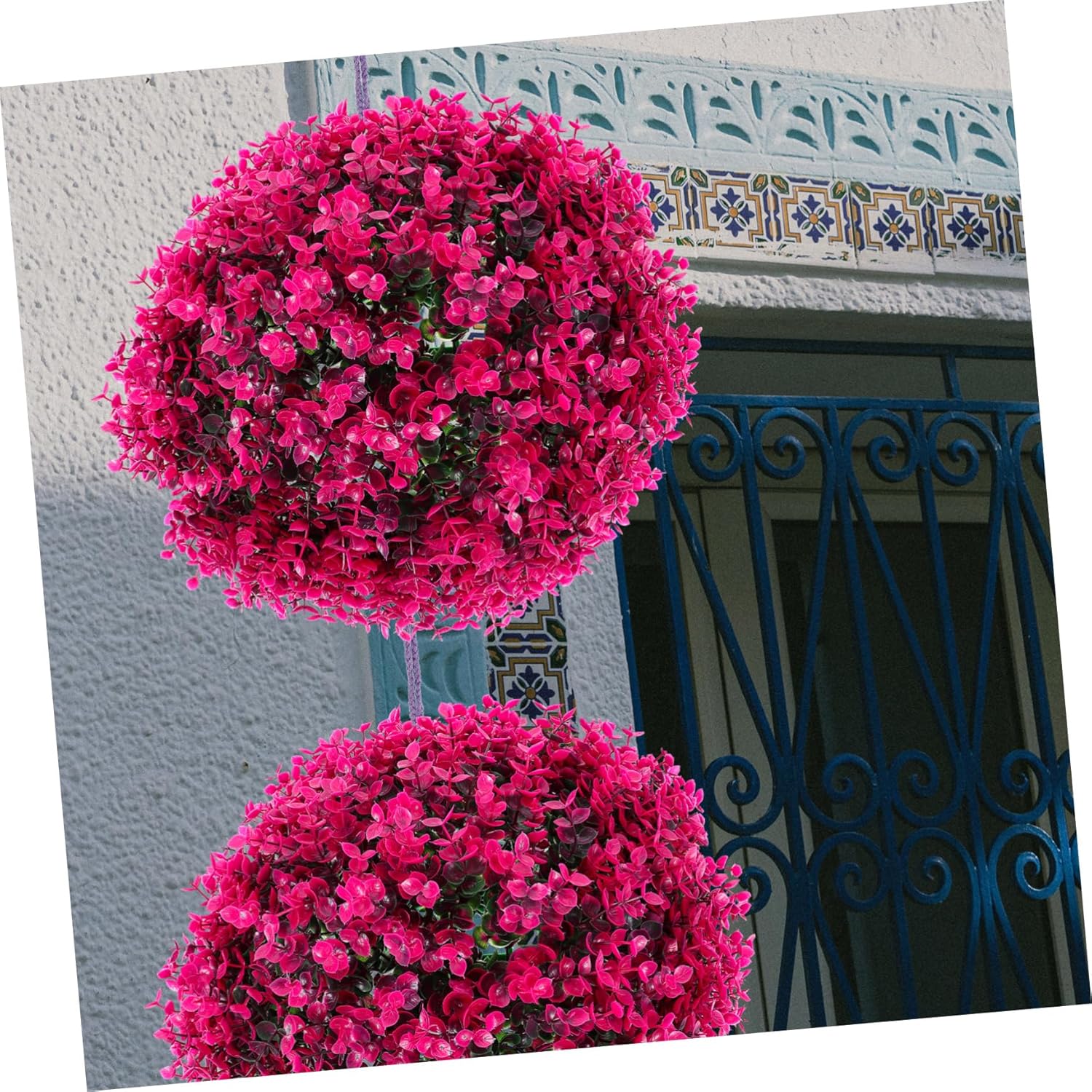 Artificial Topiary Balls Eucalyptus Leaf Green Grass Balls No Maintenance Outdoor Indoor for Porch Wedding Banquet