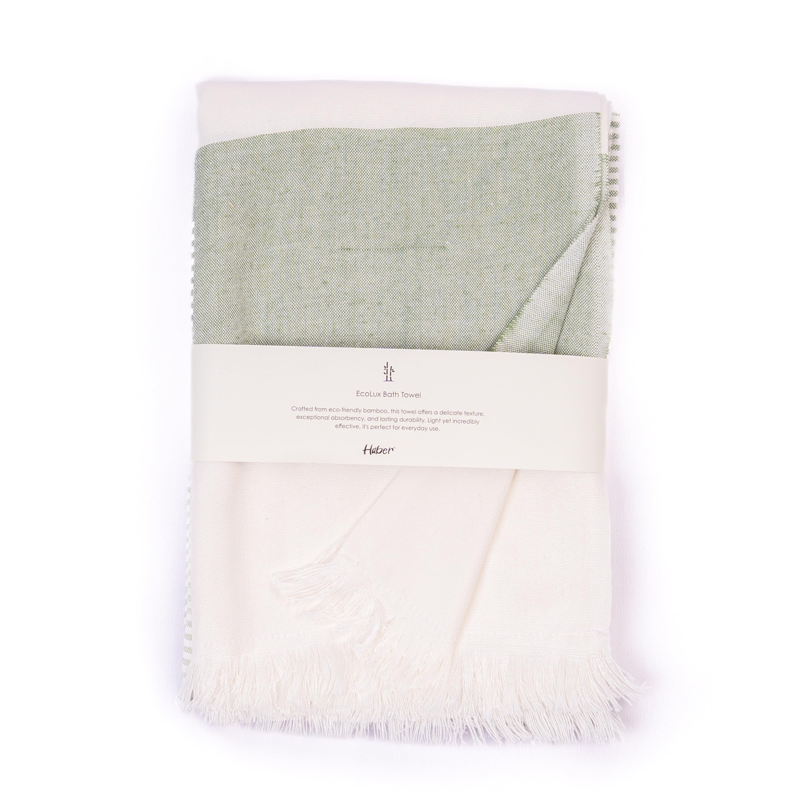 HABER 100% Bamboo Large Bath Towel Ultra Soft, Light Weight, & Quick Dry Towel for Bath, Travel, Gym, Beach, Pool, and Yoga | 76 X 152 cms (Sage Green)