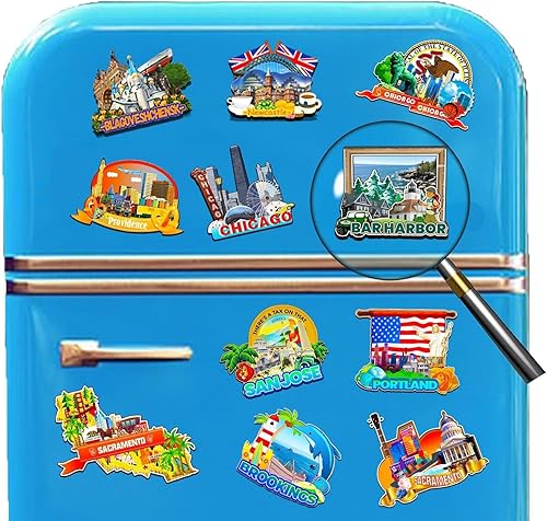 Miniatura 4 de Bar Harbor Maine USA imán de nevera de madera 3D monumentos de viaje coleccionables recuerdos decoración hecha a mano -3197