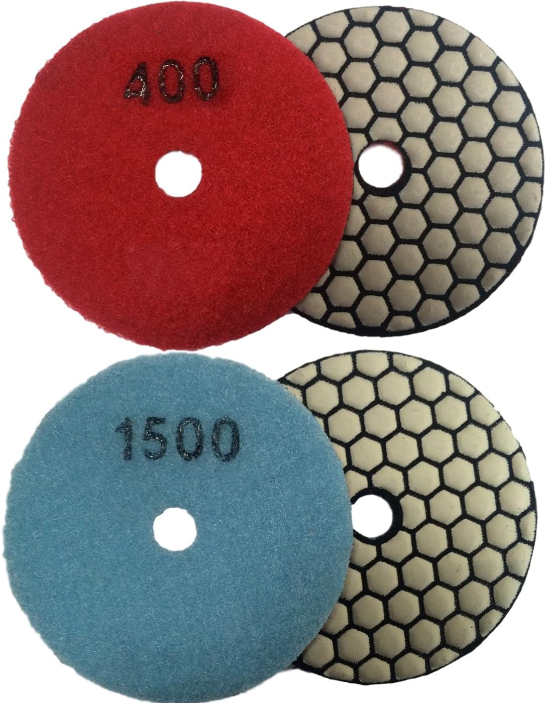 Easy Light 3" Dry Diamond Polishing Pads for Granite Marble Polish (8 Pcs Set, Grit 50-3000 Buff)