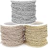 49.2 Feet/15M Soldered 304 Stainless Steel Curb Chains 4x3x0.6mm Twisted Links Cross Cable Chains Rose Gold & Golden & Silver Plated with Spool for Jewelry Making