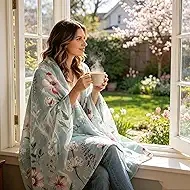 yuboo Floral Throw Blanket for Couch, 50x60 Inch Green Watercolor Wildflower Spring Blanket, Soft Microfiber Flannel Throw, Lightweight Summer Blanket for Sofa Bed Home Decor