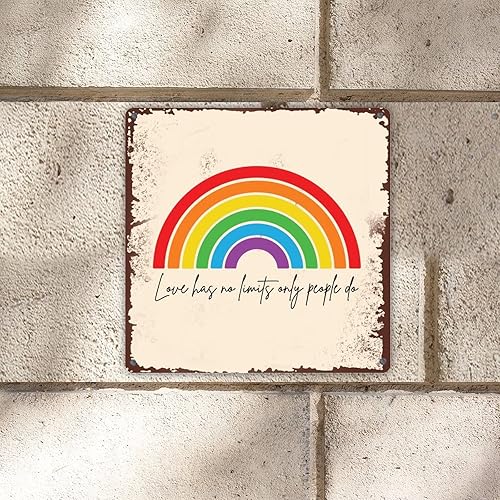 Miniatura 3 de UFunhome LGBT Pride Tin Metal Sign Love Has No Limits Only People Do Tin Metal Sign Retro Progress Pride Tin Art Sign Decor For Men Cave Garage Far