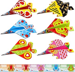 FLYAB Valentine Day Cards for Kids 30 Pack Funny Paper Airplanes Cards with Envelopes Valentines Crafts for Kids Valentines Exchange Gifts for Kids Students Classroom School Valentine Party Favors