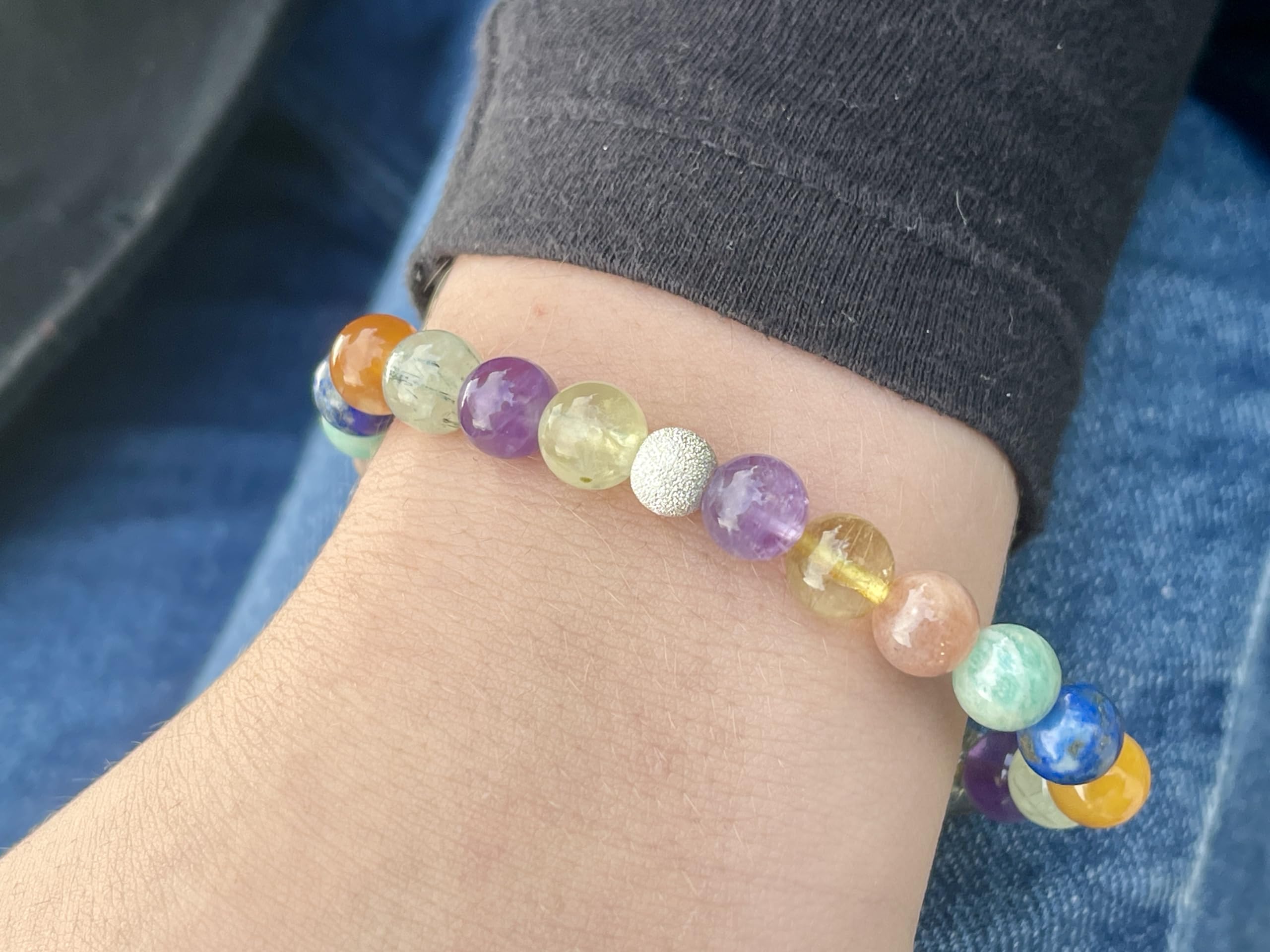 Spirituelles Edelsteinarmband 8mm mit facettierter 925 Sterling Silber Perle - Gold Roségold - personalisierbar Handmade