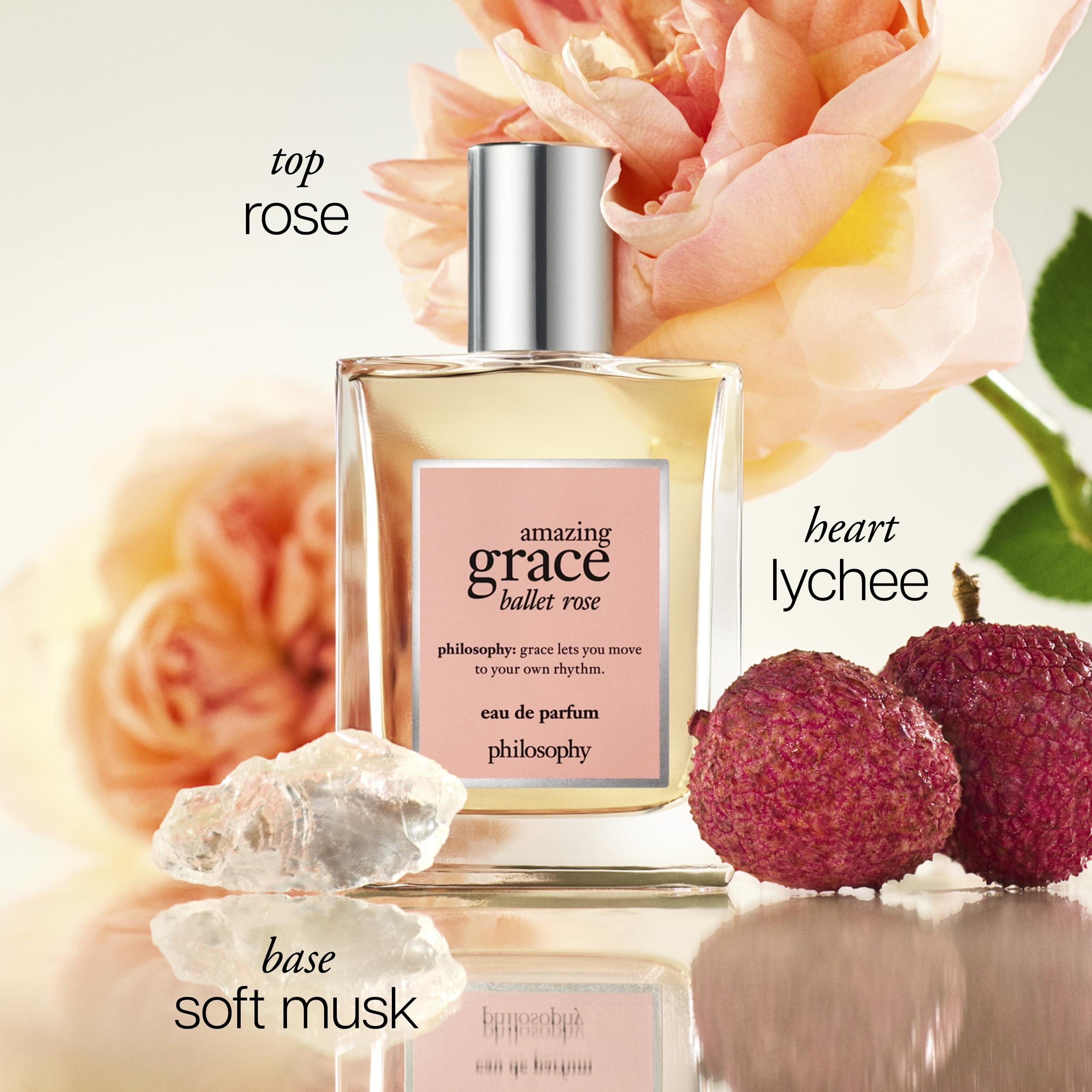 philosophy amazing grace ballet rose - dreamy & floral women's perfume - with notes of rose, lychee & musk