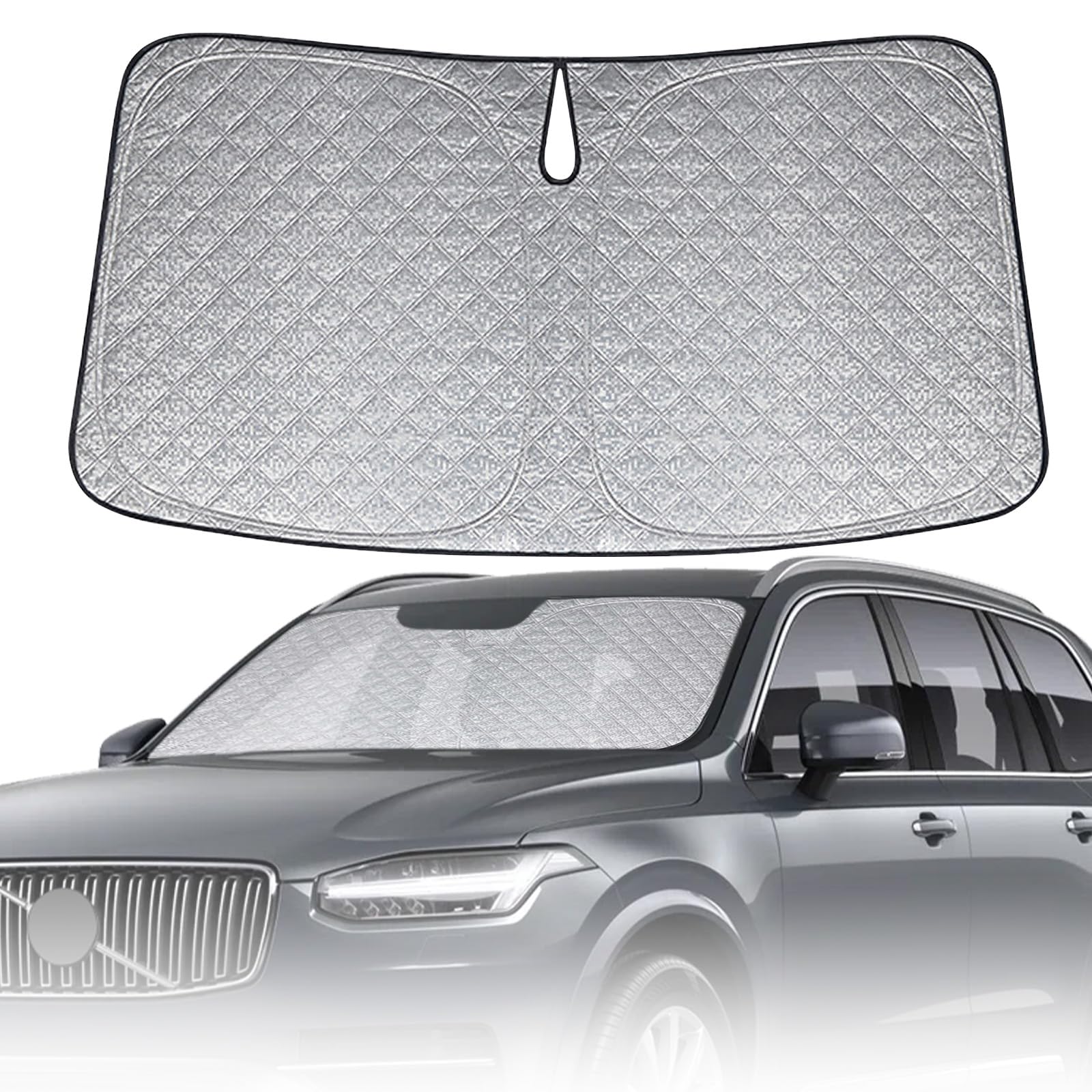 Auto Frontscheiben Sonnenblende Ersatz für Volvo XC90 2015-2026, Faltbarer Sonnenschutz für Auto Windschutzscheibe, um 99% UVR zu Blockieren und Ihr Fahrzeug Kühler zu Halten