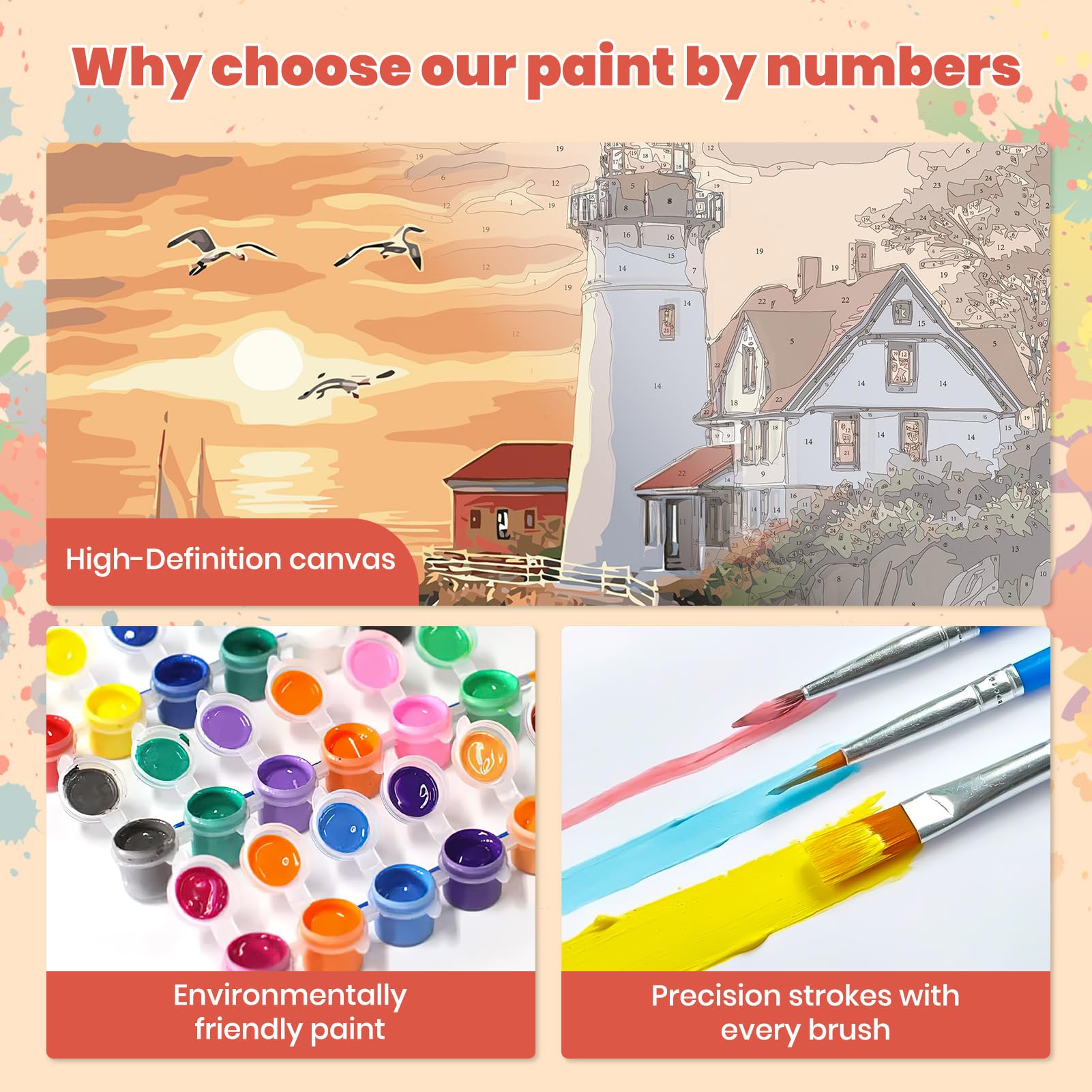 Dipingere con i Numeri per Adulti,Casa del paesaggio Paint by Numbers