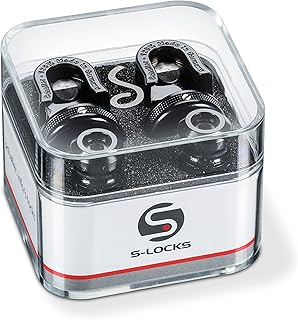 Schaller 14010401 Security Straplocks, Black Chrome