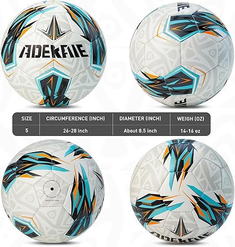 Miniatura 5 de Soccer Ball Size 5 for All Age Recreational or Professional Outdoor Practice, PU Official Size&Weight, Size 5 Soccer Ball for Boys Youth Adults
