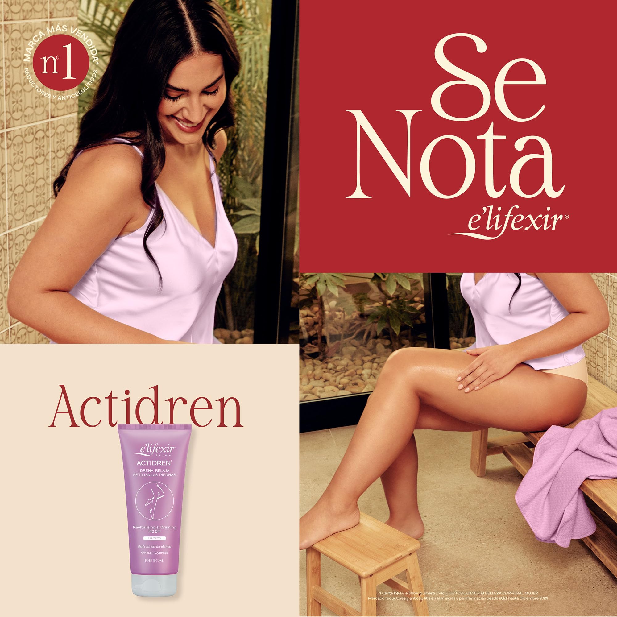E'LIFEXIR Actidren - Gel Relajante de Piernas | Drena, Relaja y Estiliza las Piernas| Mejora la Circulación | Reduce el Volumen de Piernas y Tobillos Hinchados | 200 ml