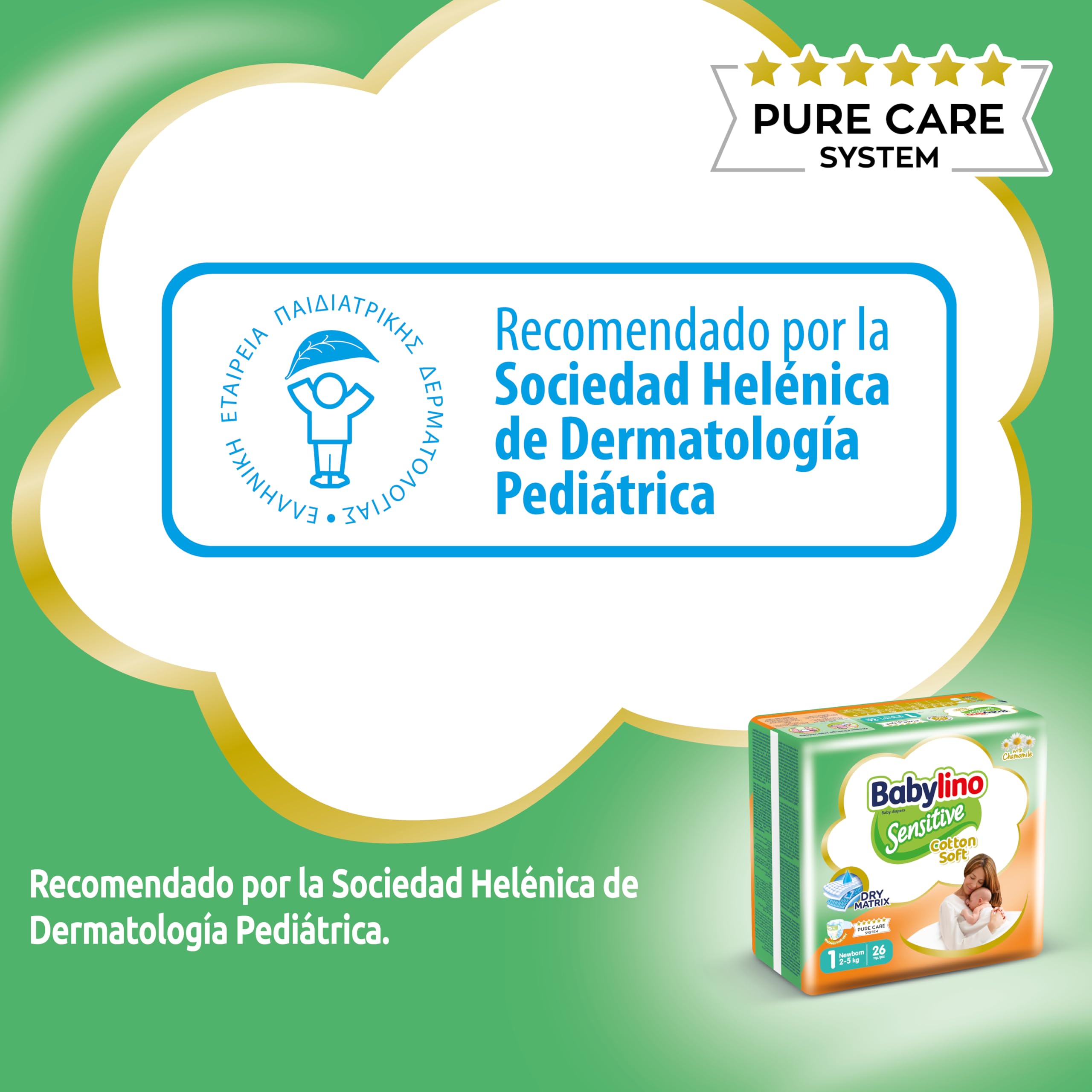 Babylino Sensitive Cotton Soft, Pañales Bebé Talla 1, Newborn (2-5 kg), 26 unidades — view 11
