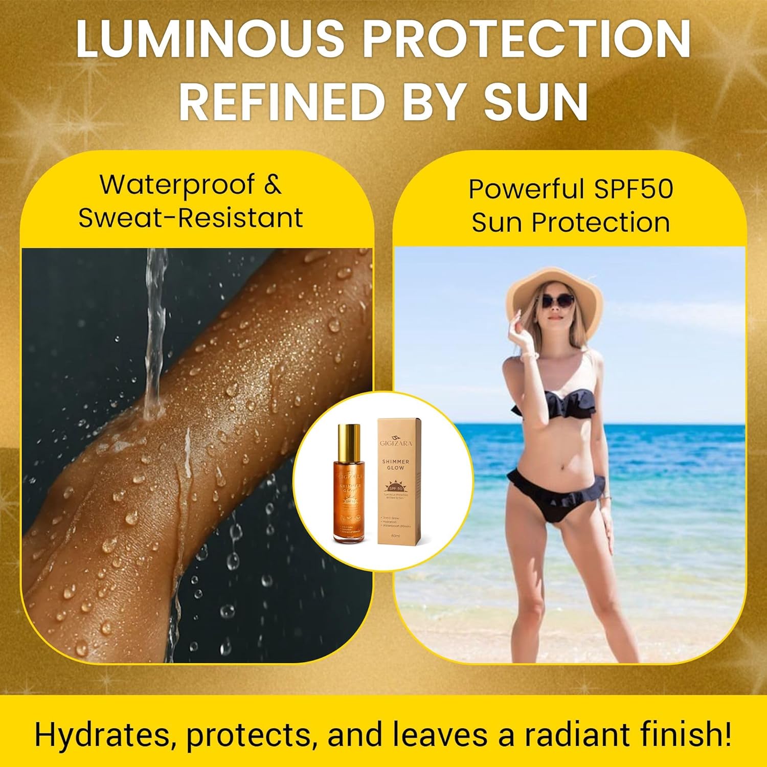 Radiant Glow Body Shimmer – Lightweight Illuminating Body Moisturizer for a Sun-Kissed Look – Hydrating