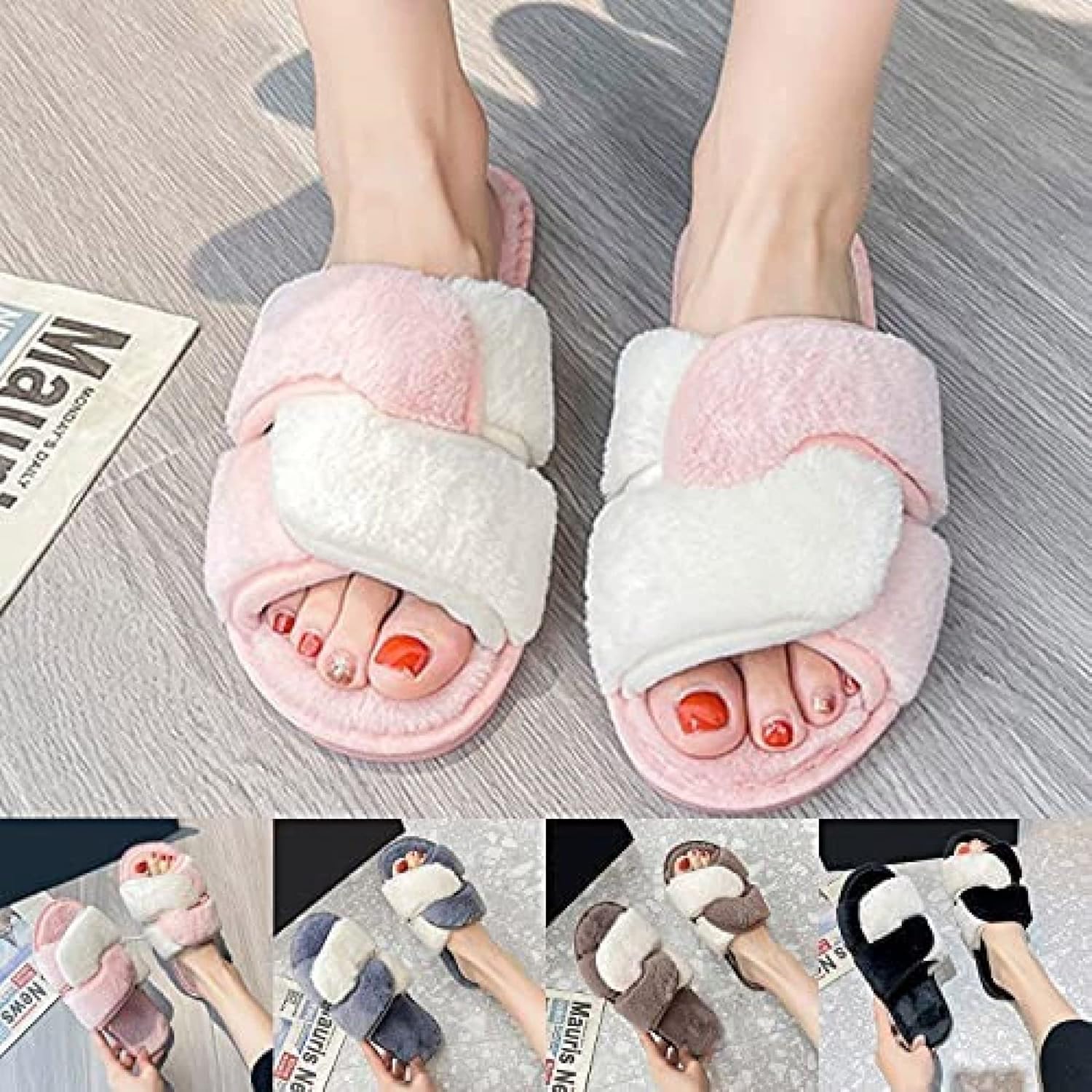 暖かいスポンジの女性の靴、快適なノンスリップ粘弾性フォームのホームシューズ、屋内と屋外の通気性のあるコットンシューズ,ピンク,37/