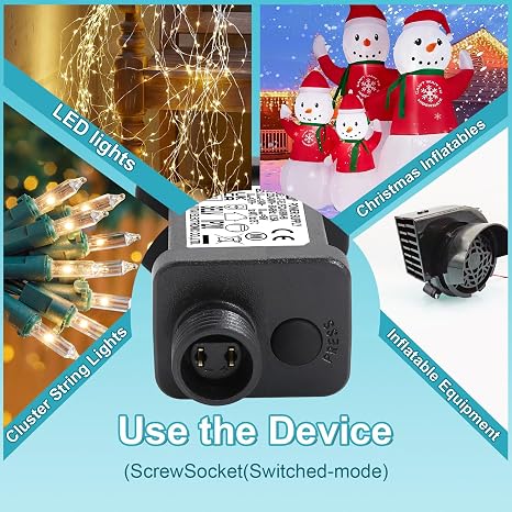 24V 6W String Lights Indoor-Outdoor Power Adapter for CZJUTAI JT-EL/FC-24V6W /4.5W /3.6W-IP20 Christmas Lighting, with Multifunction Control Button (ScrewSocket(Switched-mode) 24V6W 1 PCS) [W460]