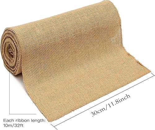 Miniatura 7 de Lainrrew - Cinta de arpillera, cinta de tela de arpillera de 4 pulgadas de ancho, cinta de arpillera natural con bordes finisheh para envoltura de