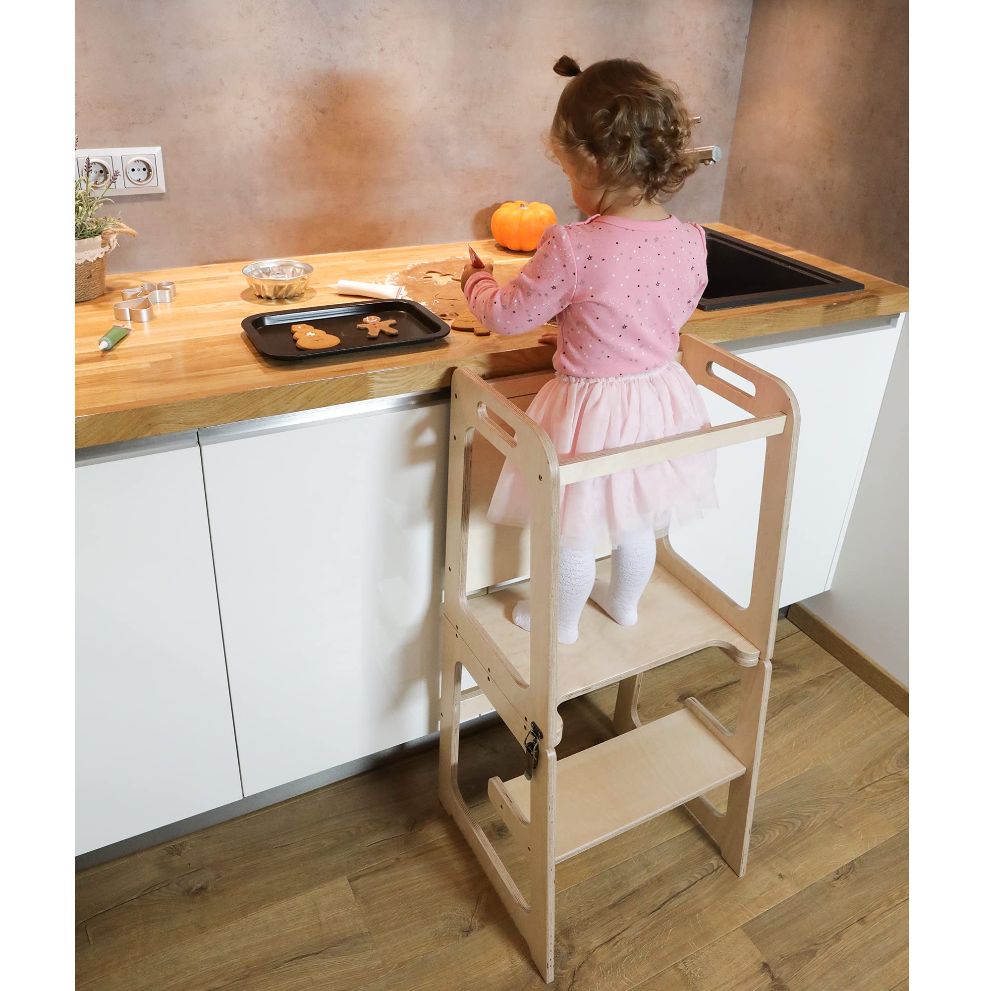 Montessori helper tower Table & Chair, Tower with Chalkboard, Kitchen