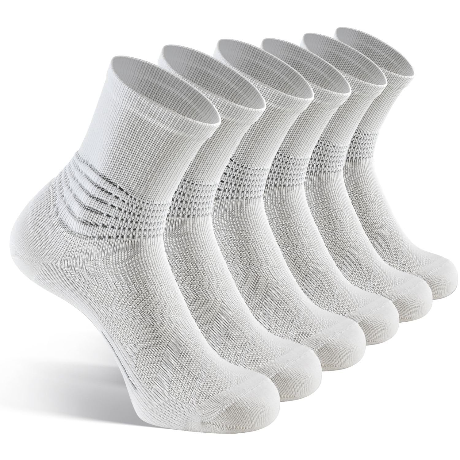 IRAMY Compression Ankle Support Crew Socks Men Women Coolmax Wicking Plantar Fasciitis Relief Running Hiking Socks 3 Pairs