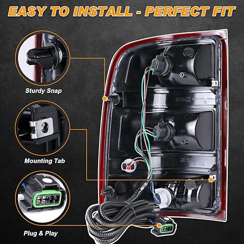 Miniatura 3 de Nakuuly Luz trasera compatible con GMC Sierra 1500 2500HD 3500HD 3500HD 2007-2014, luz trasera del lado del pasajero, conjunto de señal de freno con